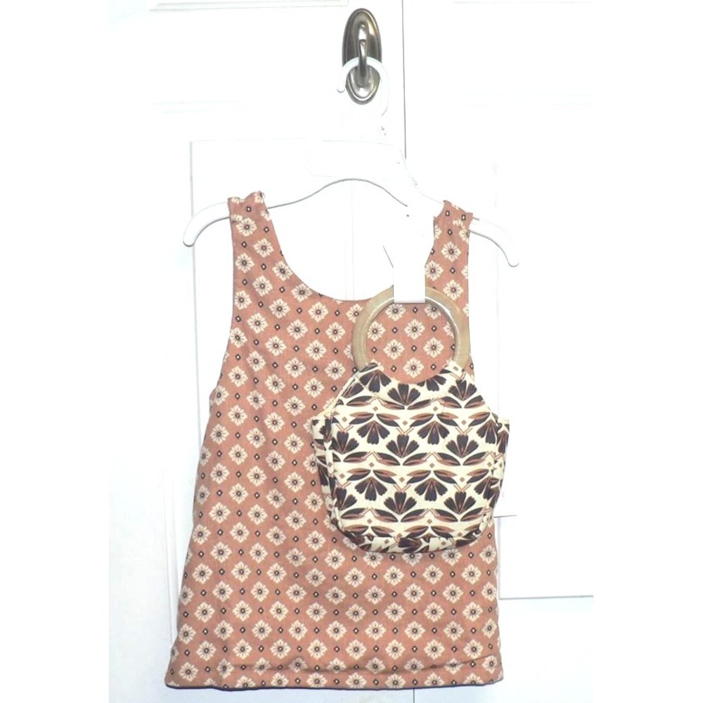 Sigrid Olsen Girls Linen Blend Floral Wrap Tank Top‎ & Purse Set Multi  L(10/12)